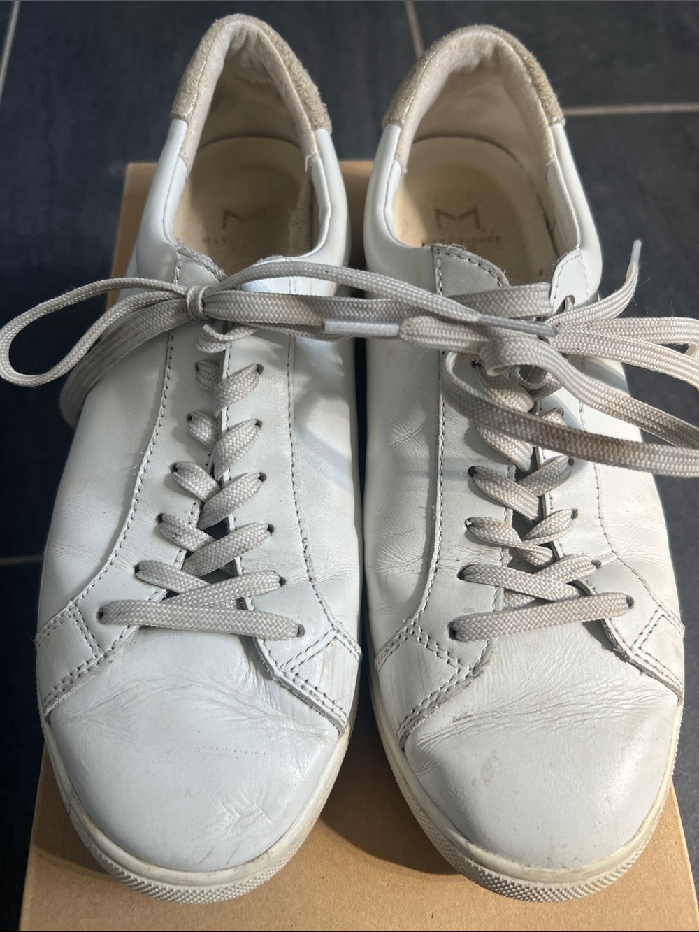 Marc Fisher White Leather Casual Sneakers